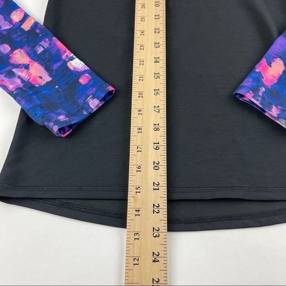 BCG Cold Weather Tshirt Girls Large 12-14 Black Blue Pink Quarter Zip Mock Neck - Picture 6 of 7